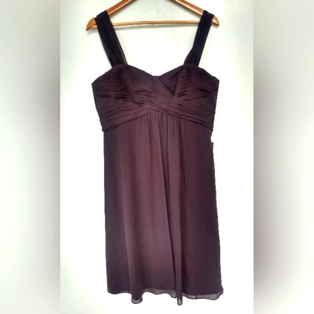 NWT Silk Ann Taylor Dress Eggplant Vintage Fall Holiday